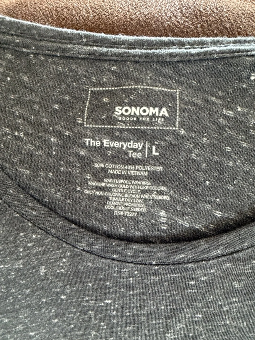 Sonoma Womens Short Sleeve Tees - Gray & Peach - Picture 3 of 5